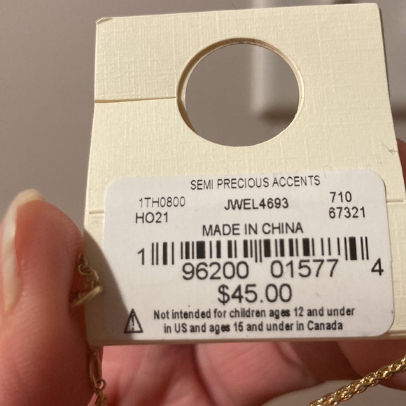 Lucky Brand Pave Set Stone Disc Pendant Necklace - Picture 7 of 10